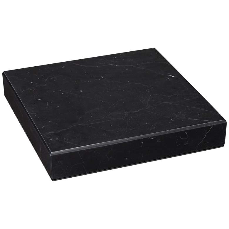 Image 4 Black Marble 8 inch Square x 1 inch High Pedestal Lamp Riser more views