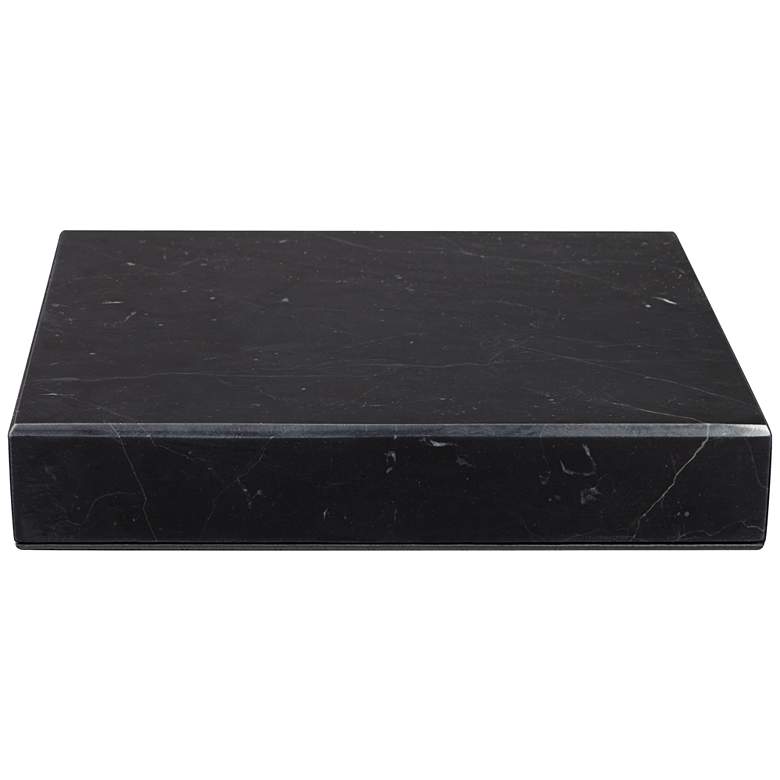 Image 5 Black Marble 8 inch Square x 1 inch High Pedestal Lamp Riser more views