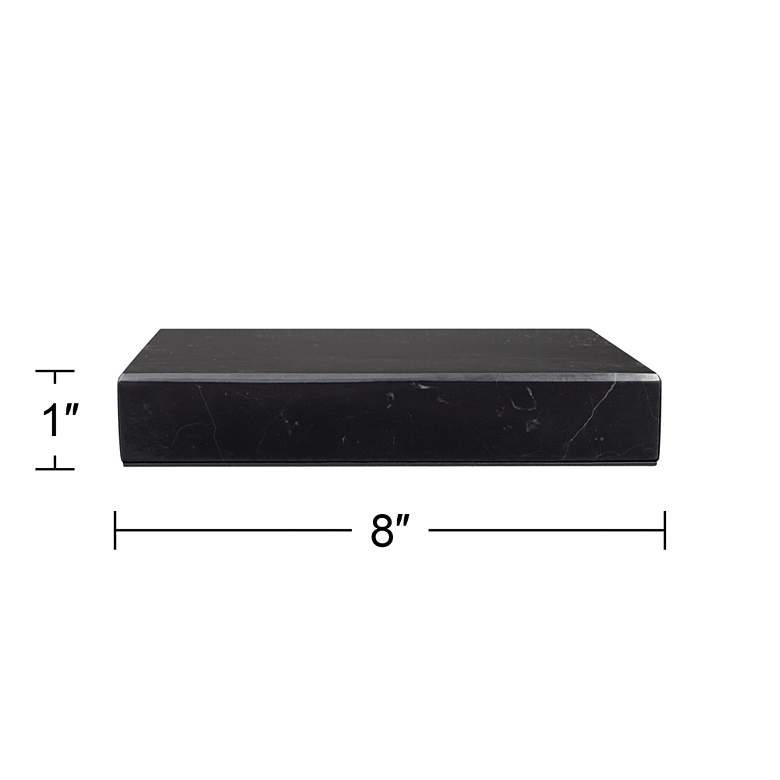 Image 6 Black Marble 8 inch Square x 1 inch High Pedestal Lamp Riser more views