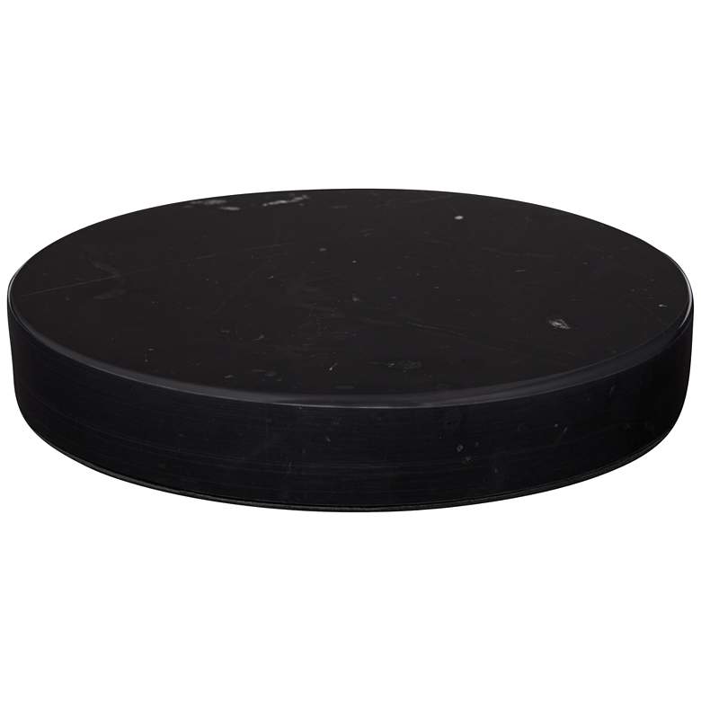 Image 1 Black Marble 8" Wide x 1" High Round Pedestal Lamp Riser