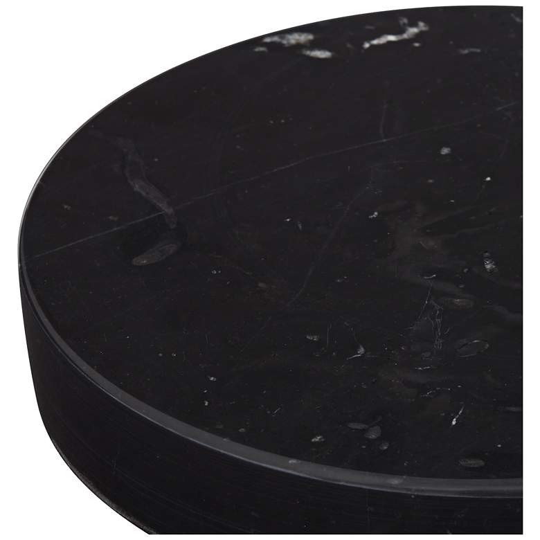 Image 2 Black Marble 8 inch Wide x 1 inch High Round Pedestal Lamp Riser more views