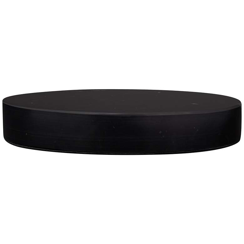 Image 3 Black Marble 8 inch Wide x 1 inch High Round Pedestal Lamp Riser more views
