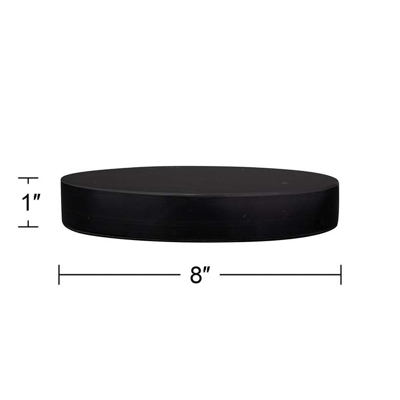 Image 5 Black Marble 8 inch Wide x 1 inch High Round Pedestal Lamp Riser more views