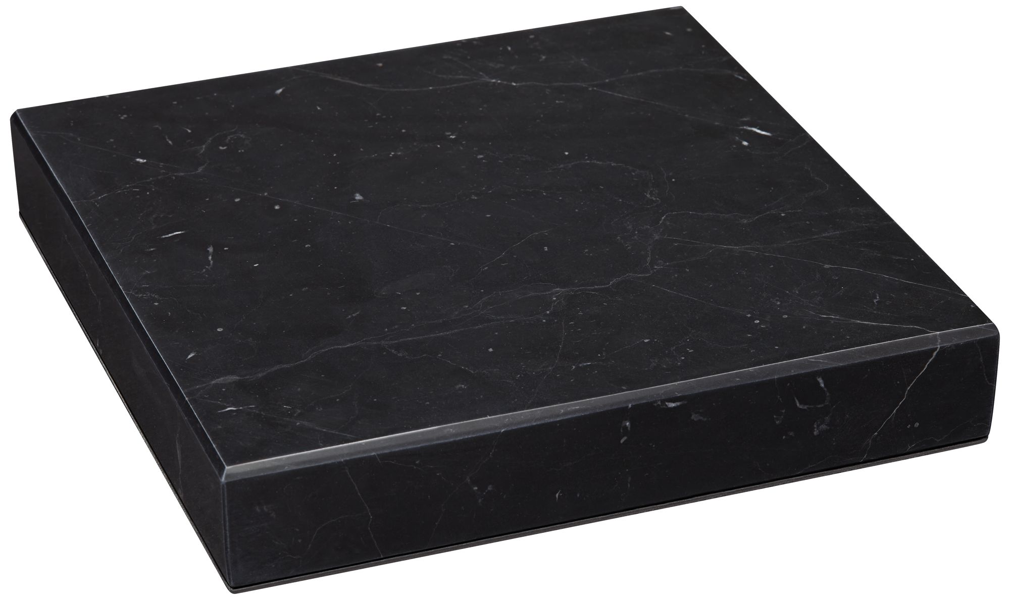 Image 4 Black Marble 8" Square x 1" High Pedestal Lamp Riser more views