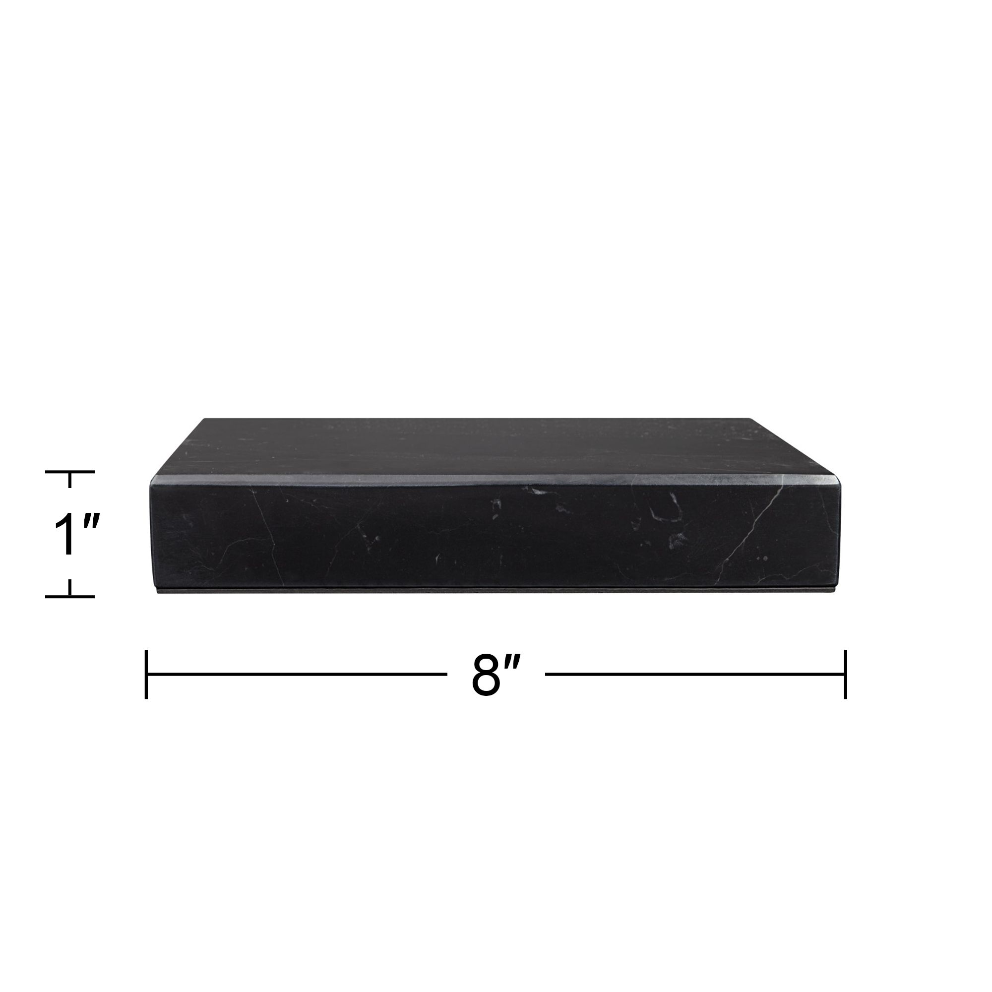 Image 6 Black Marble 8" Square x 1" High Pedestal Lamp Riser more views