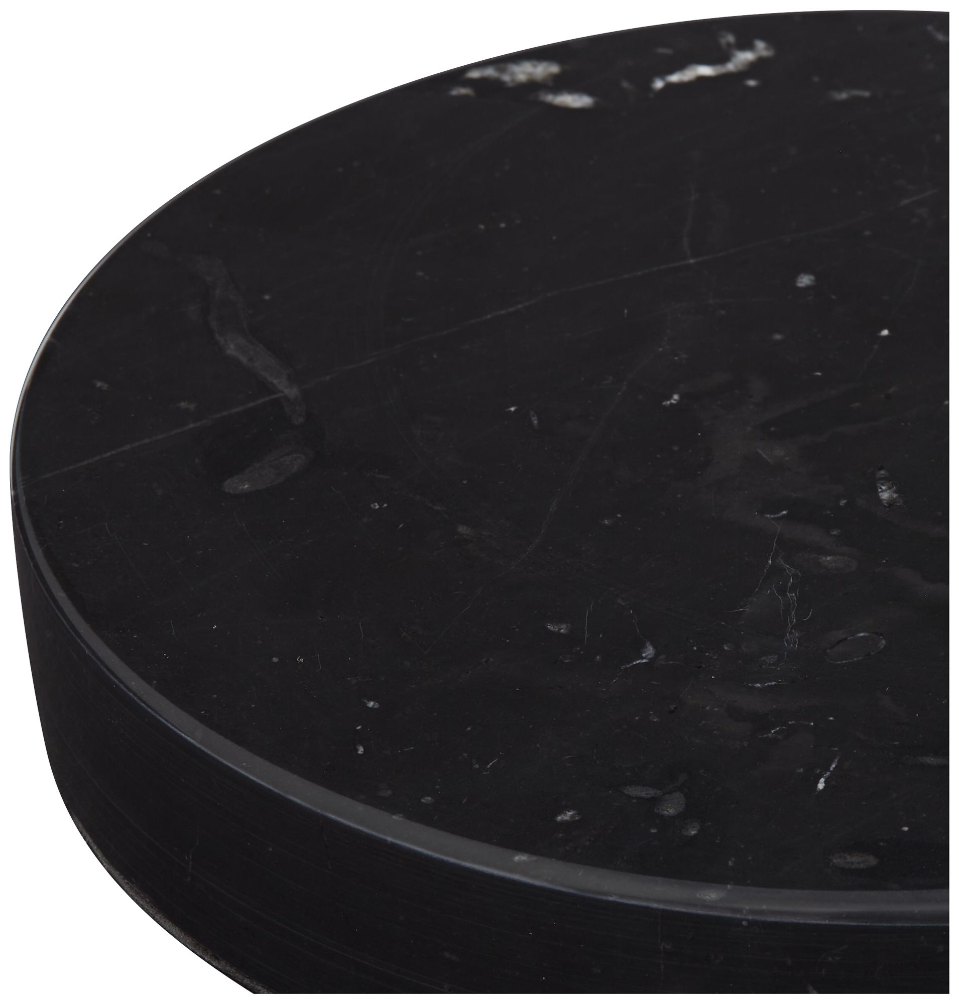 Image 2 Black Marble 8" Wide x 1" High Round Pedestal Lamp Riser more views