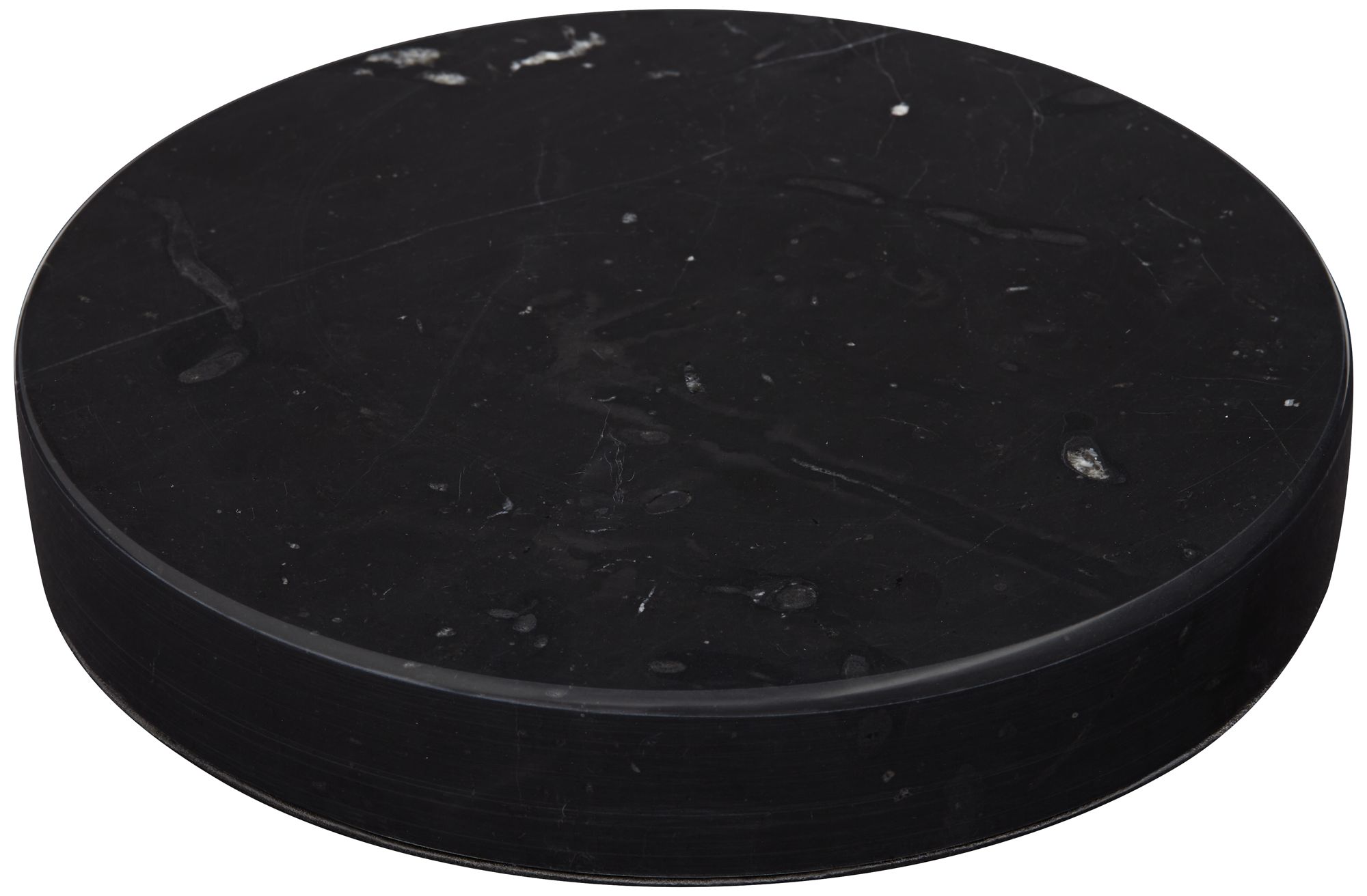 Image 4 Black Marble 8" Wide x 1" High Round Pedestal Lamp Riser more views