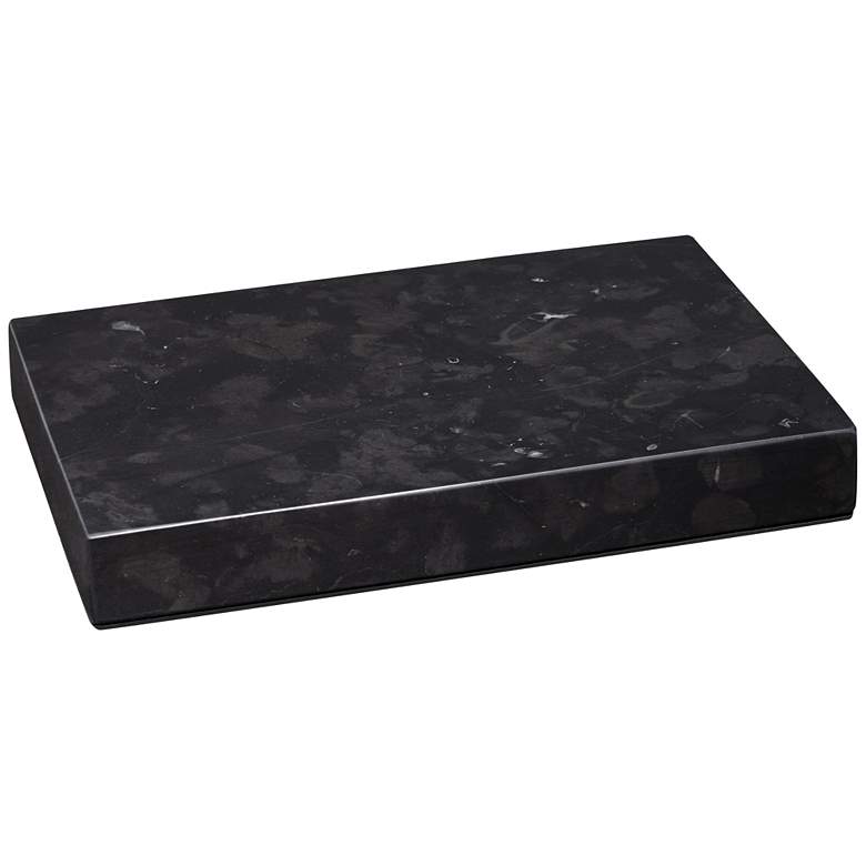 Image 4 Black Marble 9 1/2" x 6 1/2" x 1" Rectangular Lamp Riser more views
