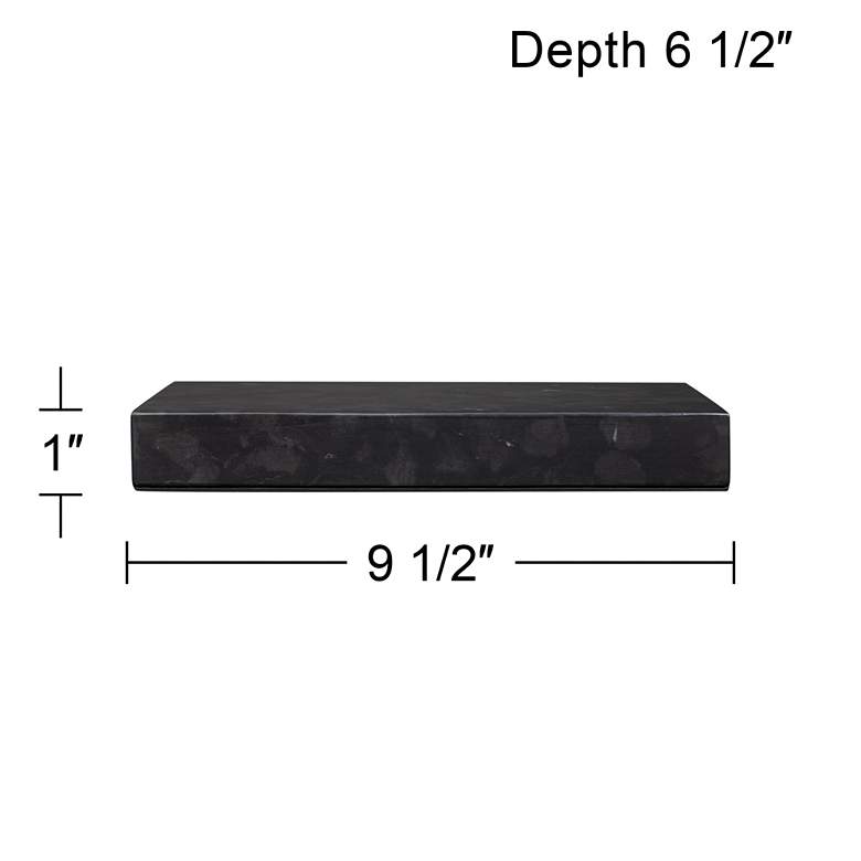 Image 6 Black Marble 9 1/2" x 6 1/2" x 1" Rectangular Lamp Riser more views