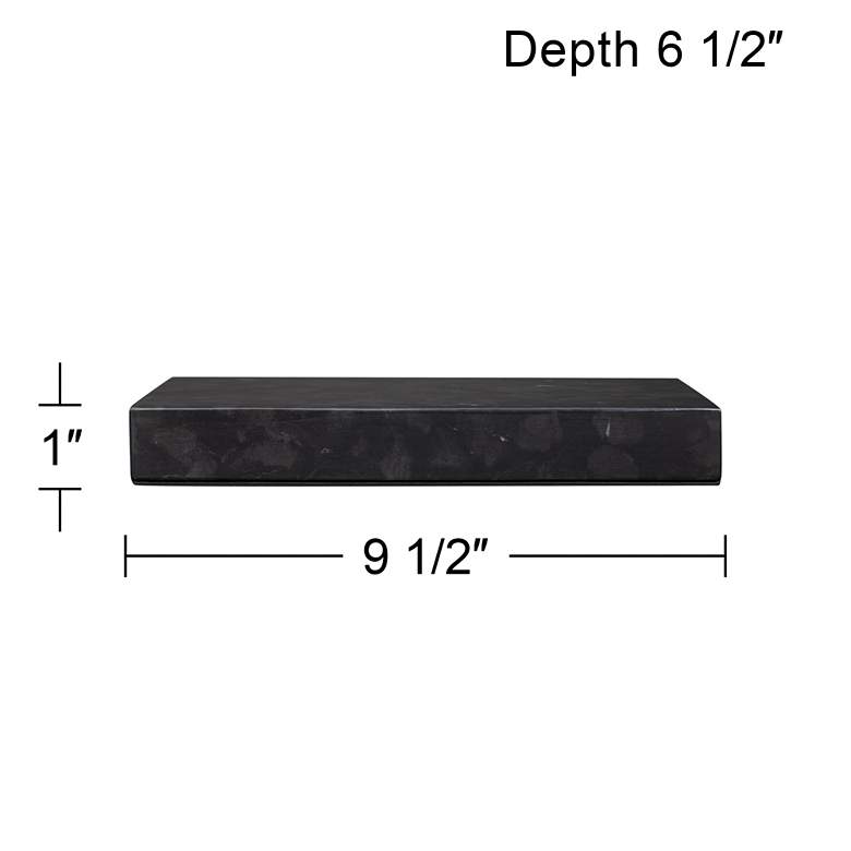 Image 6 Black Marble 9 1/2 inch x 6 1/2 inch x 1 inch Rectangular Lamp Riser more views