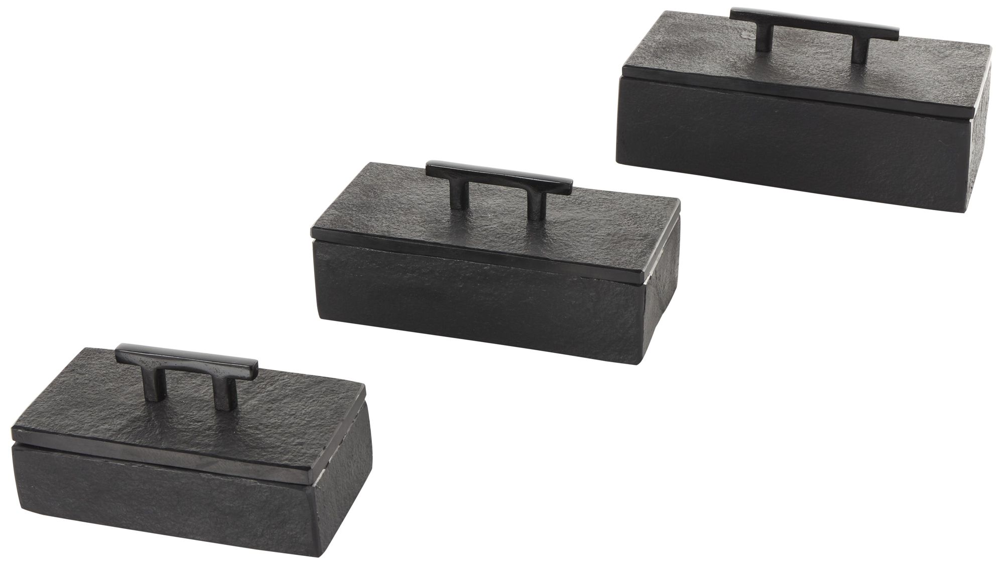 Image 5 Black Marble Contemporary Box, S/3 12", 10", 8"W more views