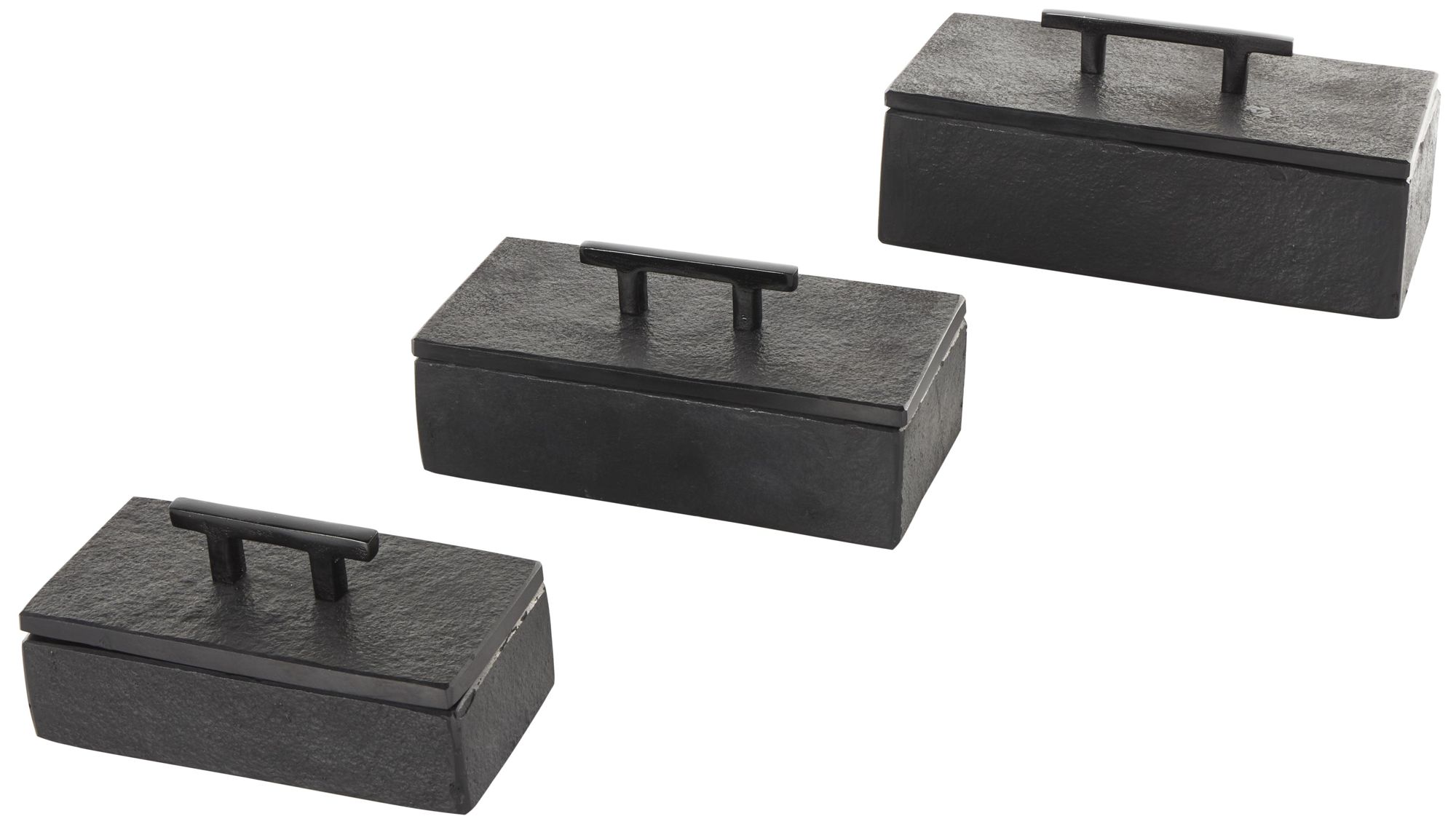 Image 6 Black Marble Contemporary Box, S/3 12", 10", 8"W more views