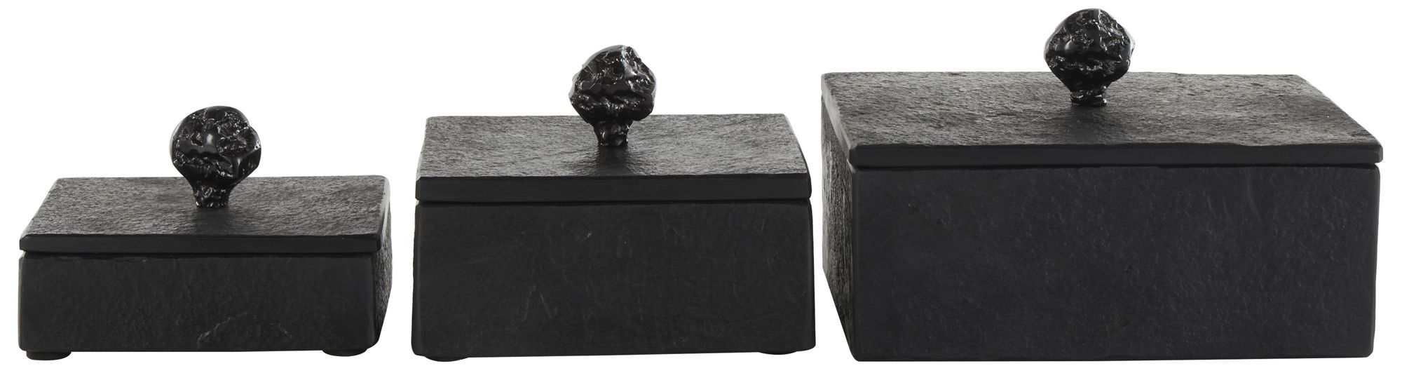 Image 2 Black Marble Contemporary Box, S/3 9", 7", 6"W