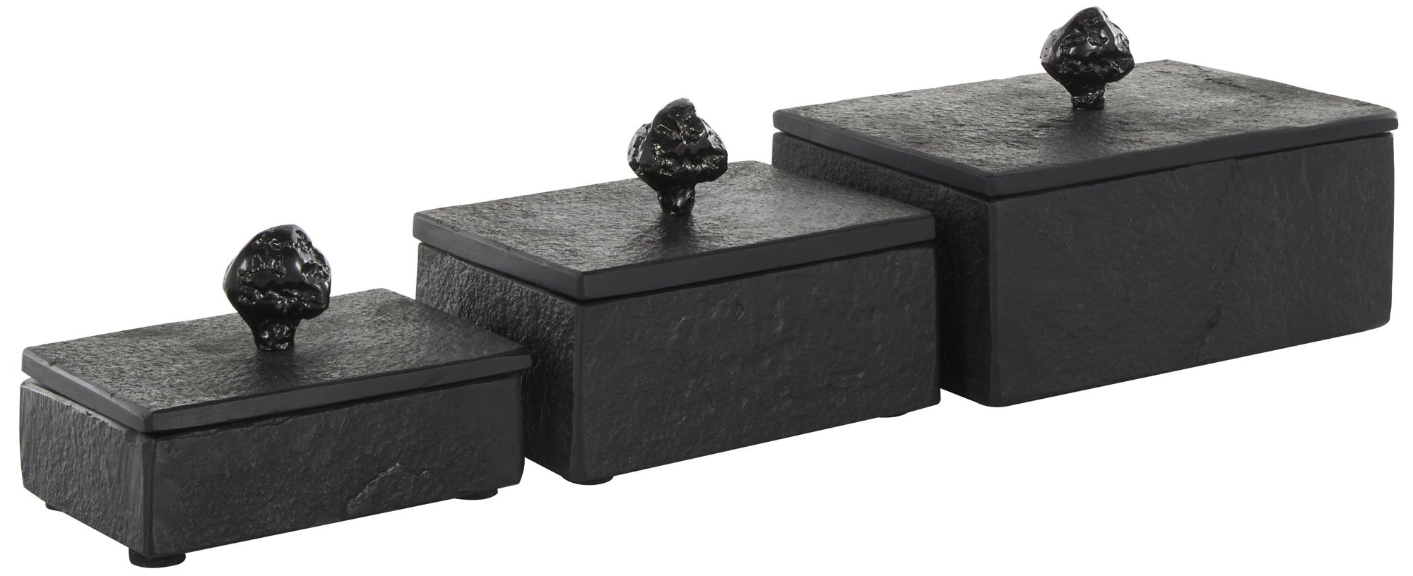 Image 5 Black Marble Contemporary Box, S/3 9", 7", 6"W more views