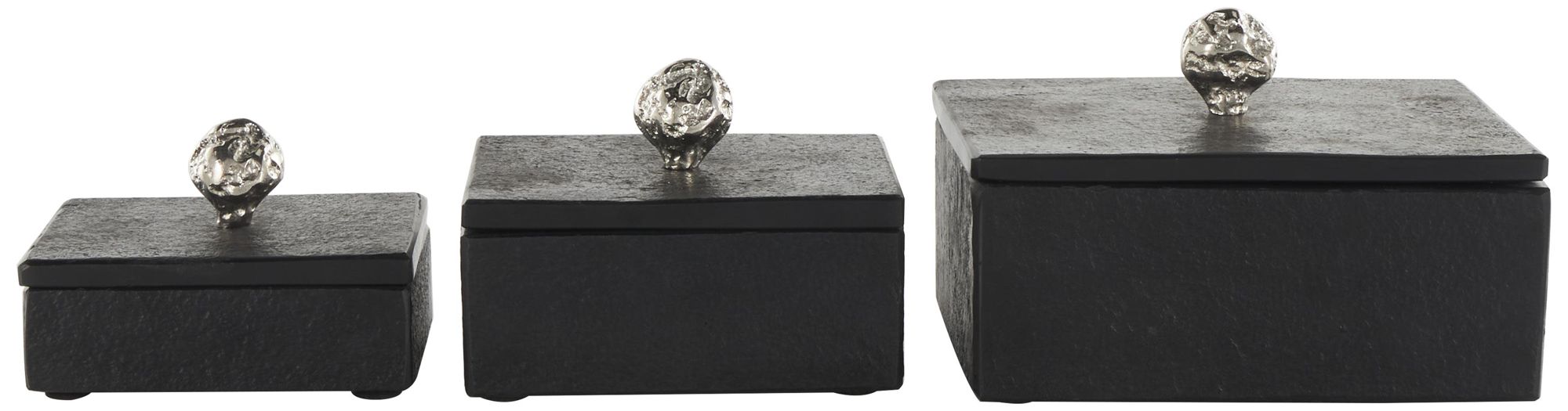 Image 2 Black Marble Contemporary Box, S/3 9", 7", 6"W