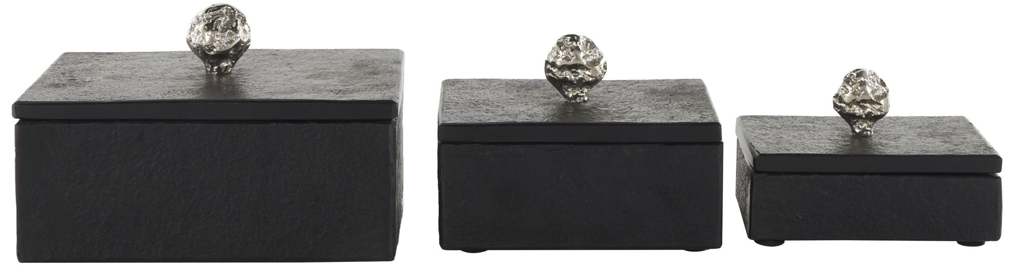Image 5 Black Marble Contemporary Box, S/3 9", 7", 6"W more views