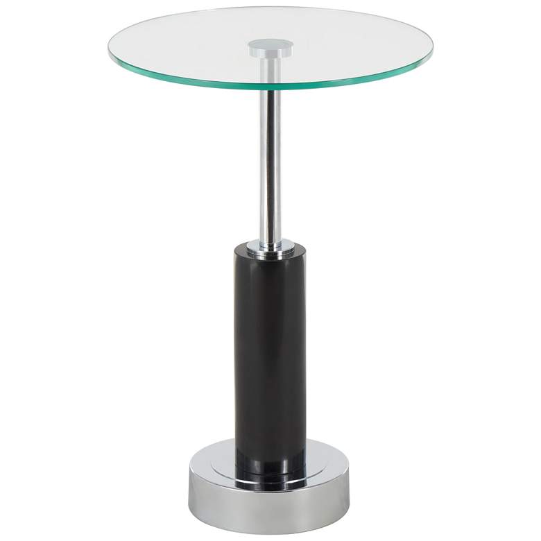 Image 1 Black Marble Glam Accent Table, 14" x 14" x 21"