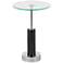 Black Marble Glam Accent Table, 14" x 14" x 21"