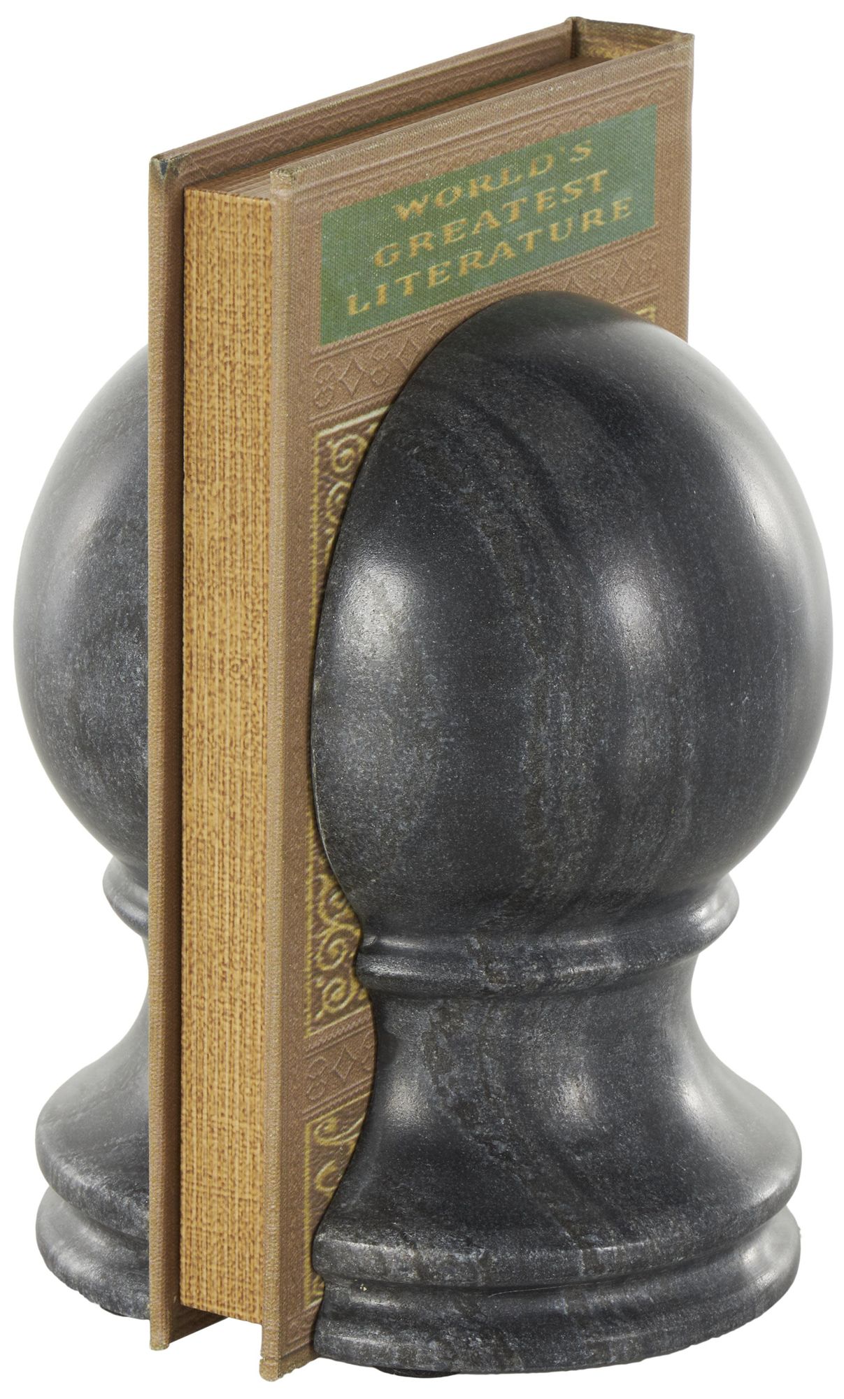 Image 5 Black Marble Modern Bookends, S/2 2"W, 7"H more views