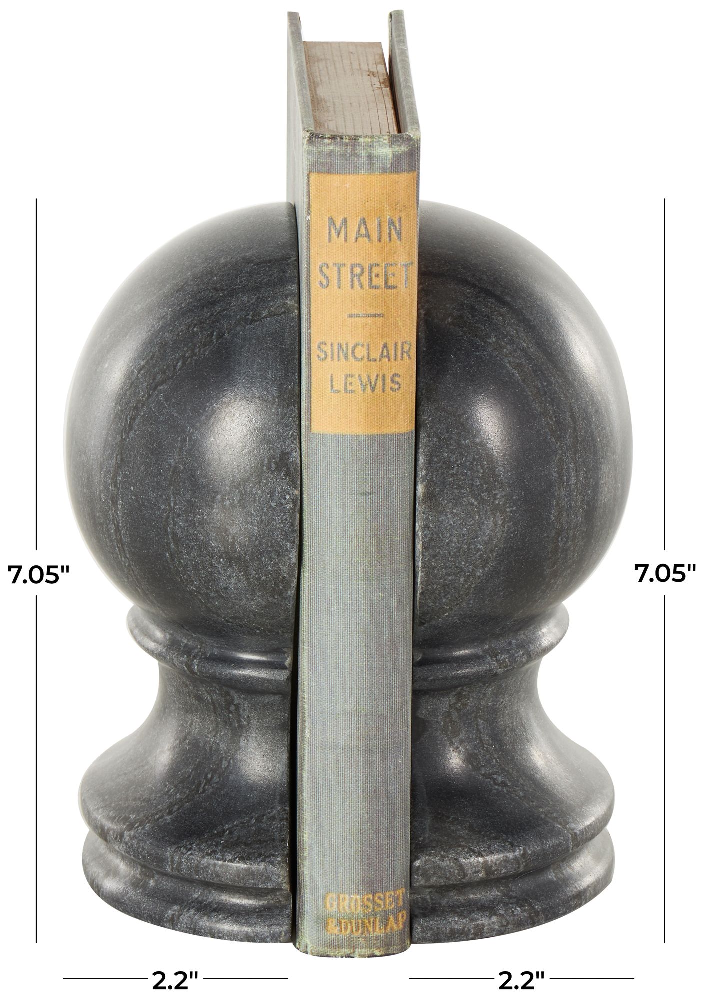 Image 7 Black Marble Modern Bookends, S/2 2"W, 7"H more views