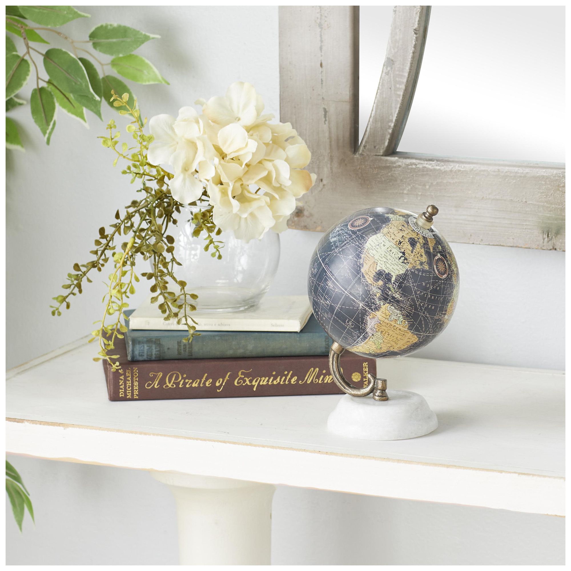 Image 3 Black Marble Modern Globe, 5" x 5" x 8" more views