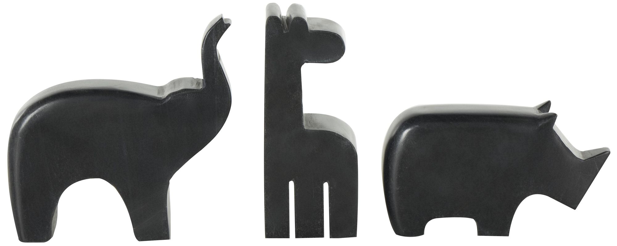 Image 2 Black Marble Modern Sculpture, S/3 6", 3", 6"H