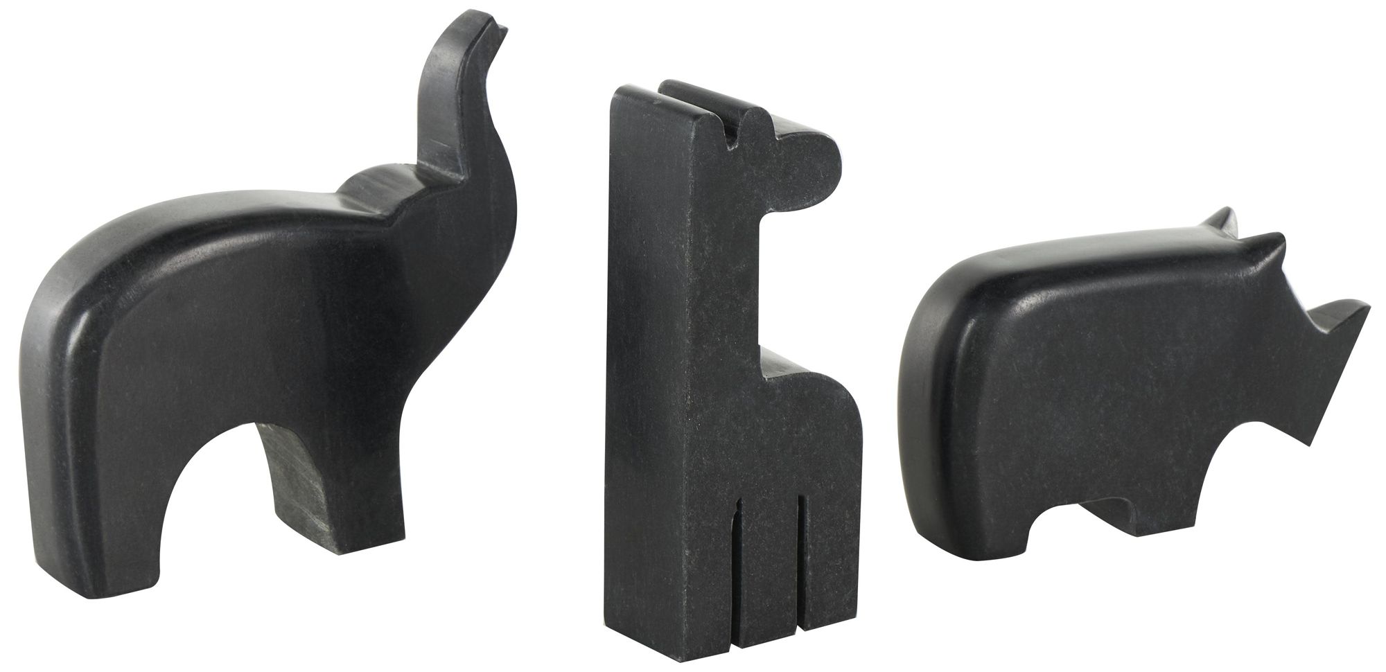 Image 6 Black Marble Modern Sculpture, S/3 6", 3", 6"H more views