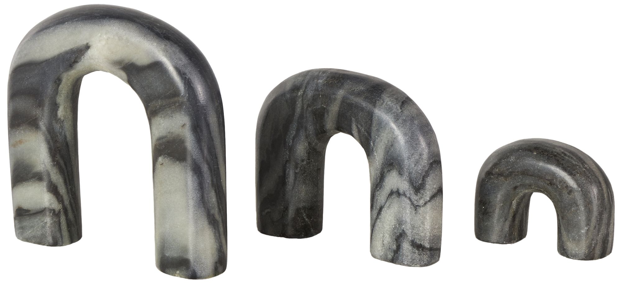 Image 5 Black Marble Modern Sculpture, S/3 7", 5", 3"H more views