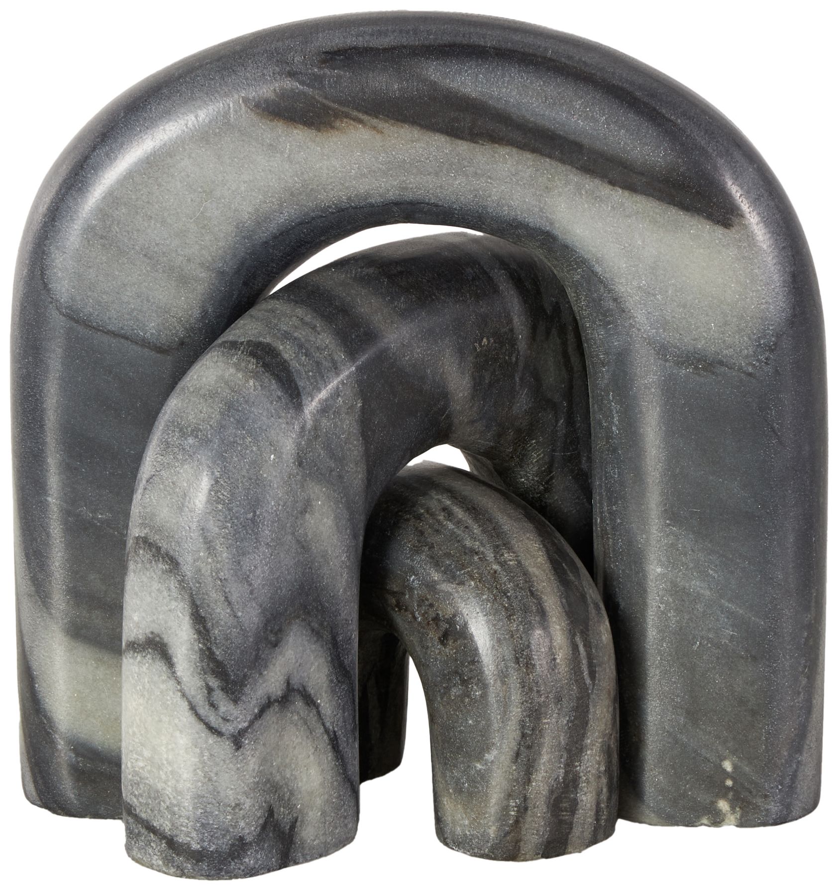 Image 6 Black Marble Modern Sculpture, S/3 7", 5", 3"H more views