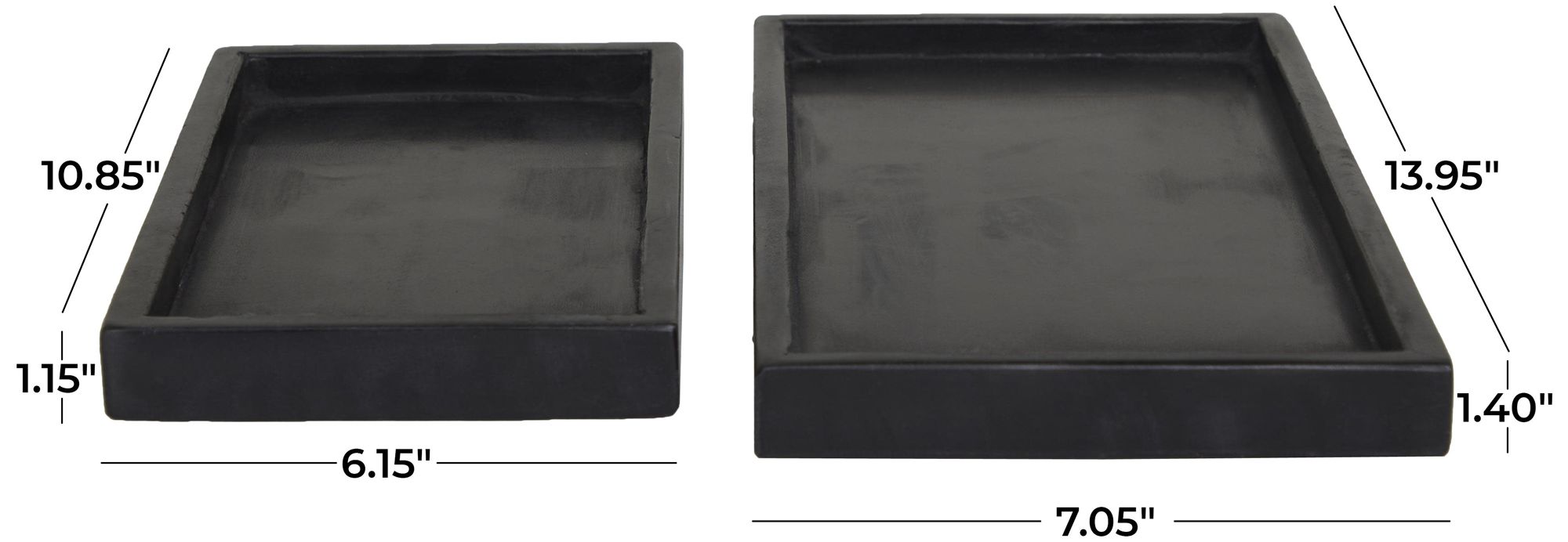 Image 6 Black Marble Modern Tray, S/2 14", 11"W more views