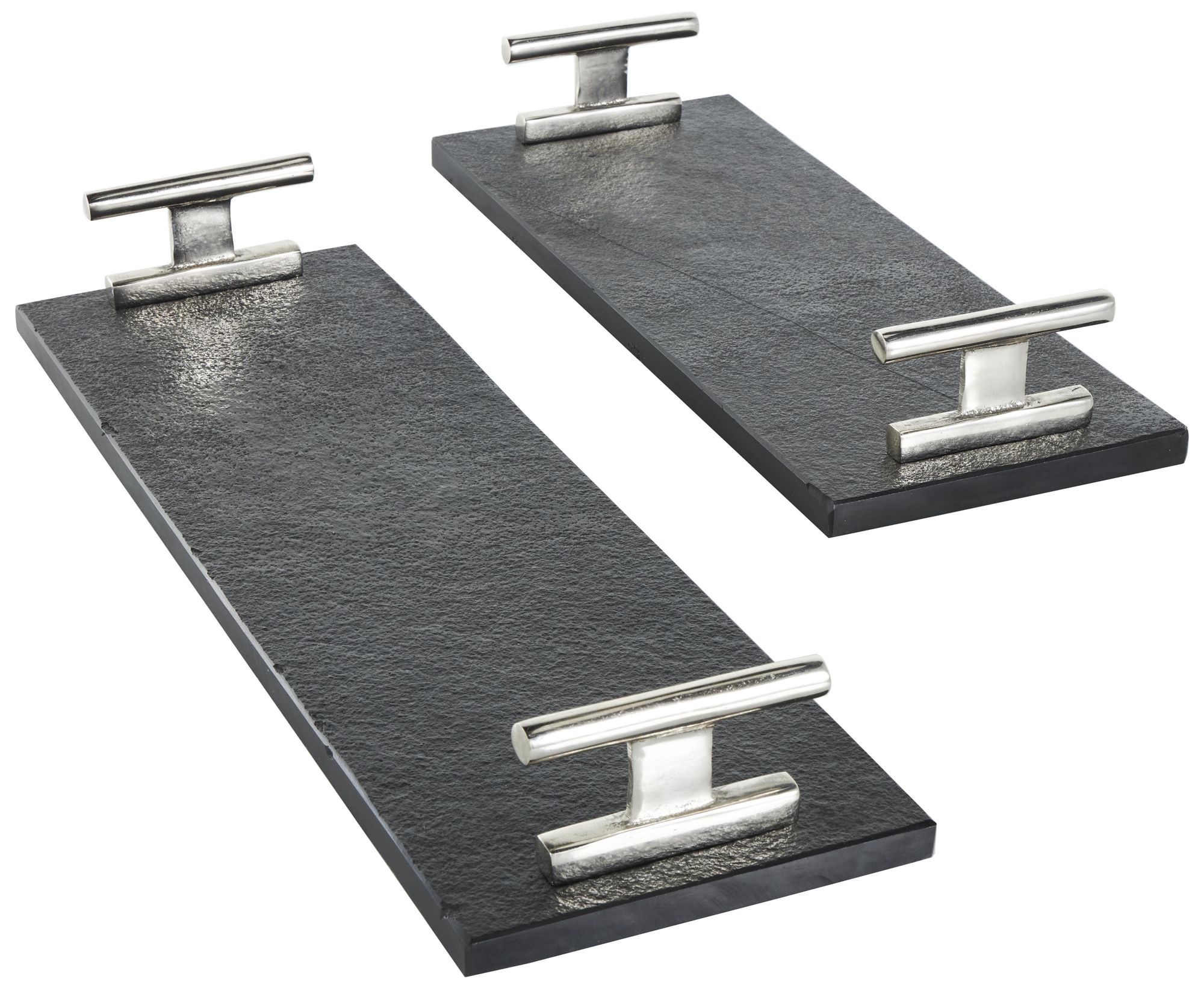 Image 6 Black Marble Modern Tray, S/2 22", 18"W more views