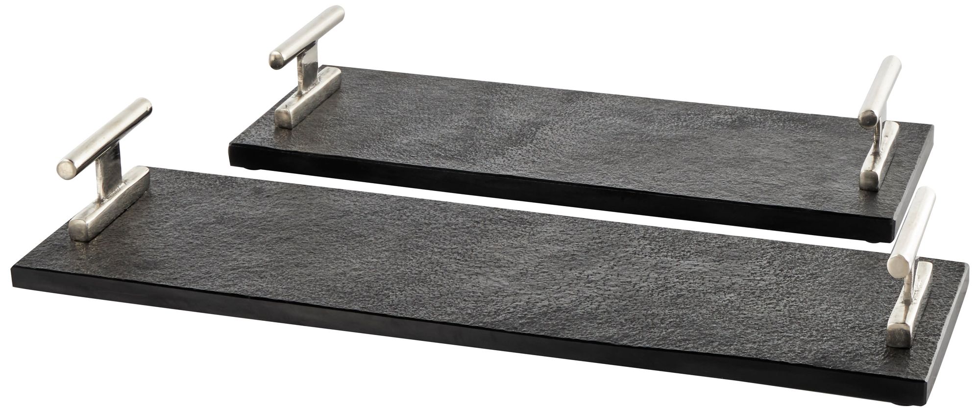 Image 7 Black Marble Modern Tray, S/2 22", 18"W more views