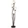 Black Metal and White Glass Tulip Floor Lamp with 17W LED Bulbs