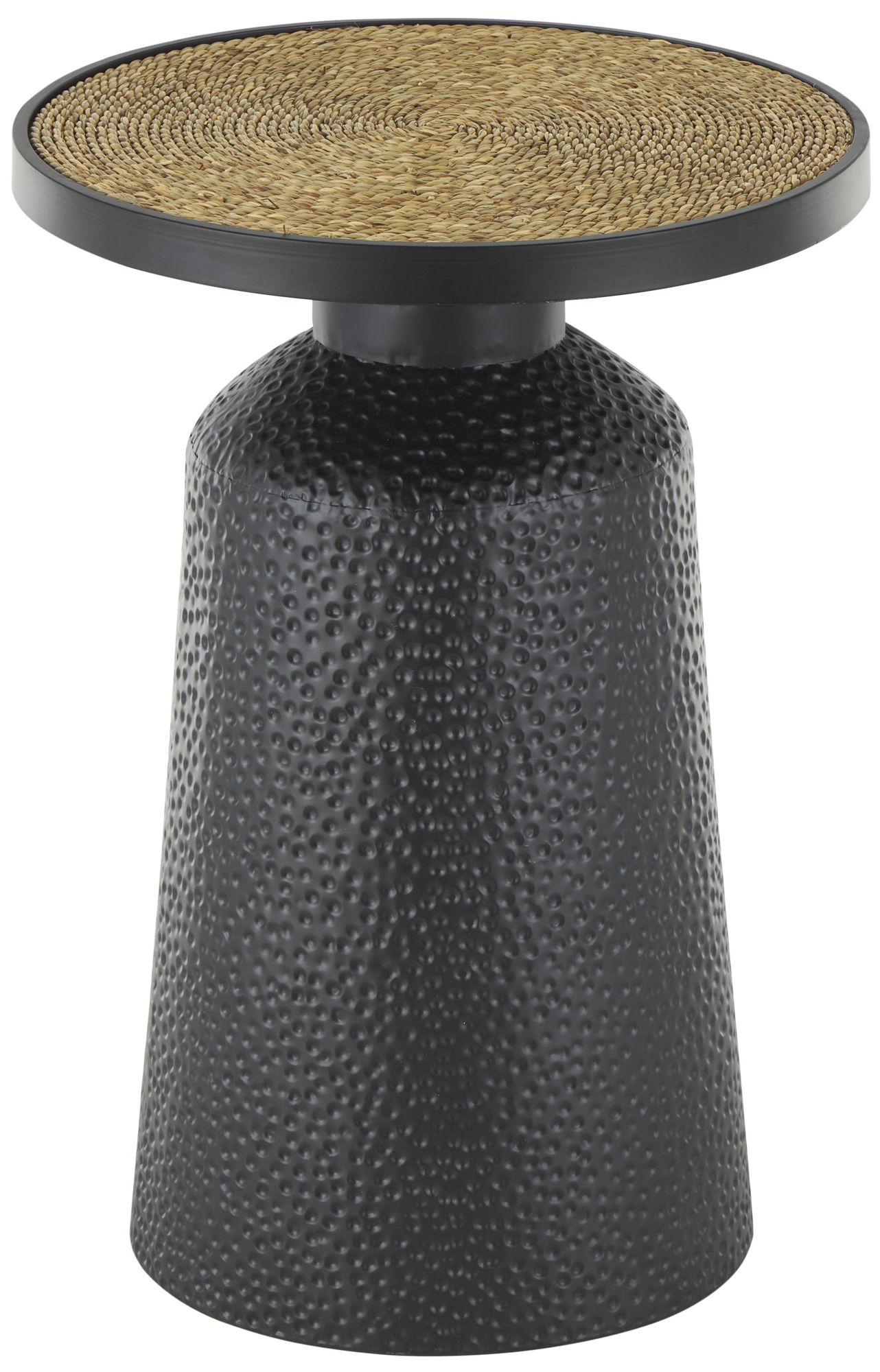 Image 6 Black Metal Bohemian Accent Table, 16" x 16" x 22" more views