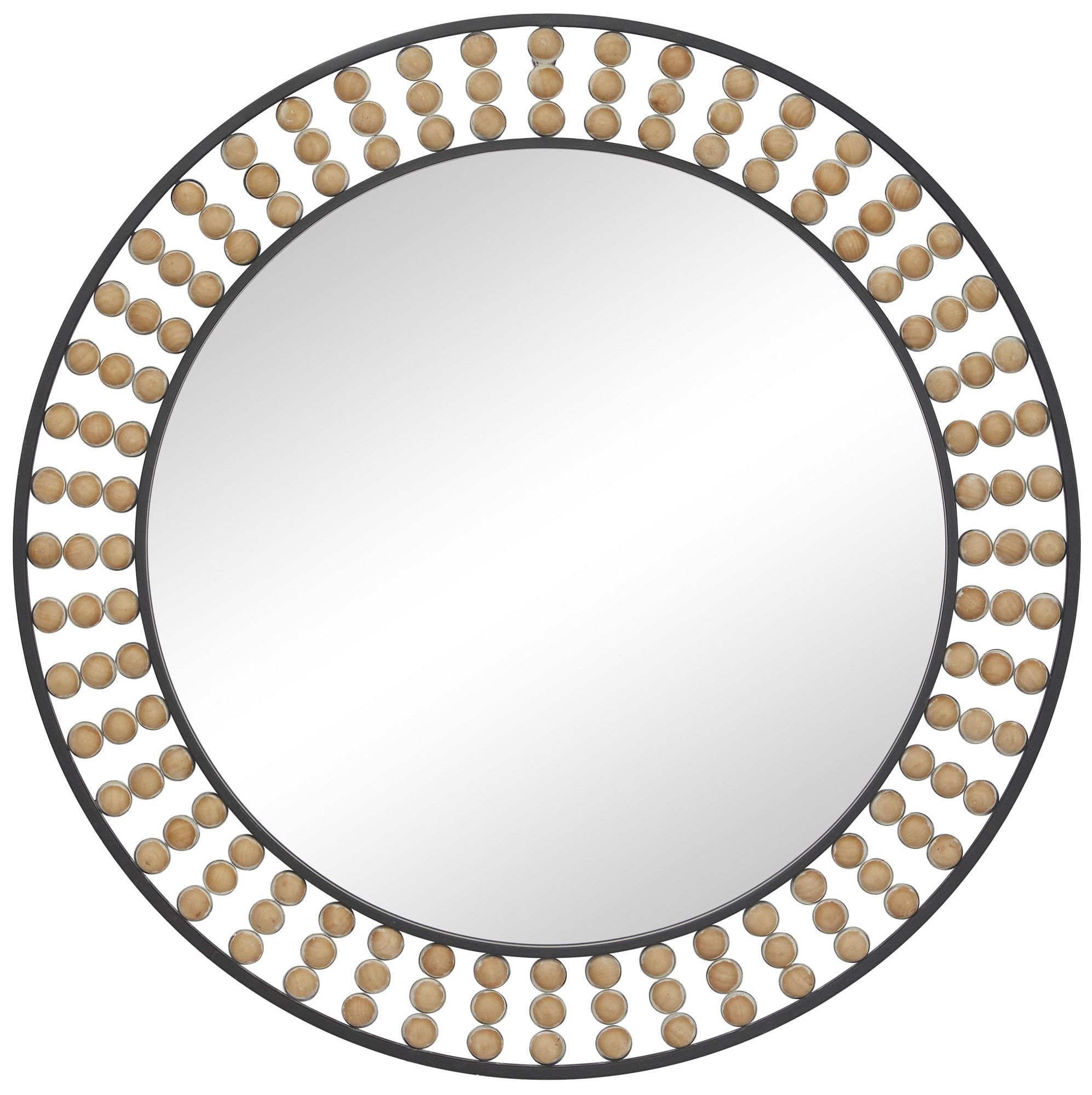 Image 2 Black Metal Bohemian Wall Mirror, 31" x 2" x 31"