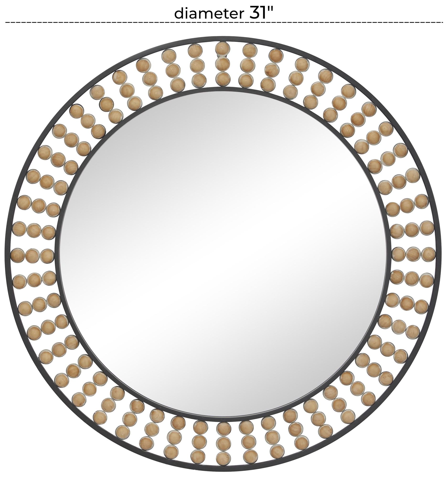 Image 6 Black Metal Bohemian Wall Mirror, 31" x 2" x 31" more views