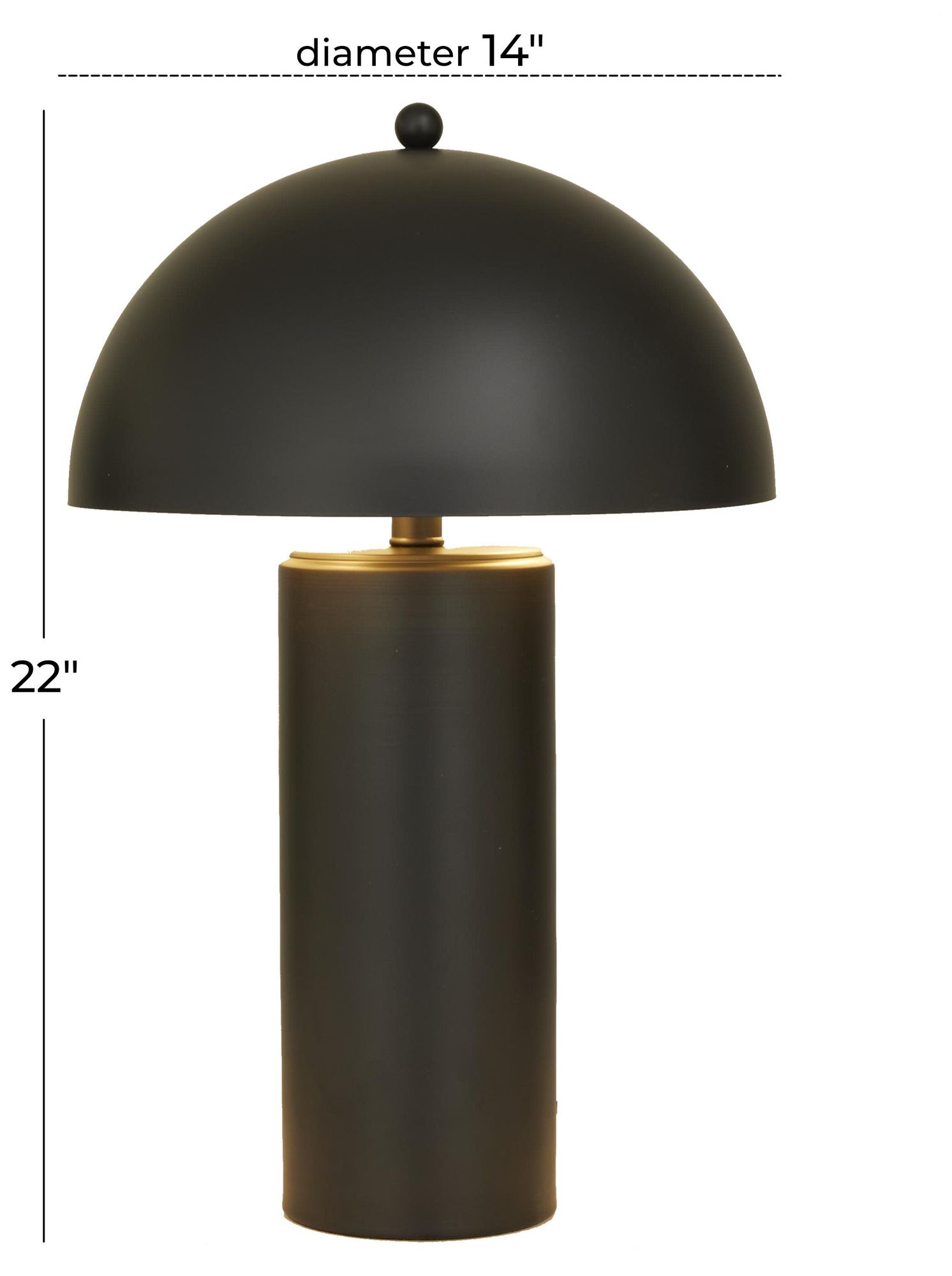 Image 7 Black Metal Contemporary Accent Lamp, 14" x 14" x 22" more views