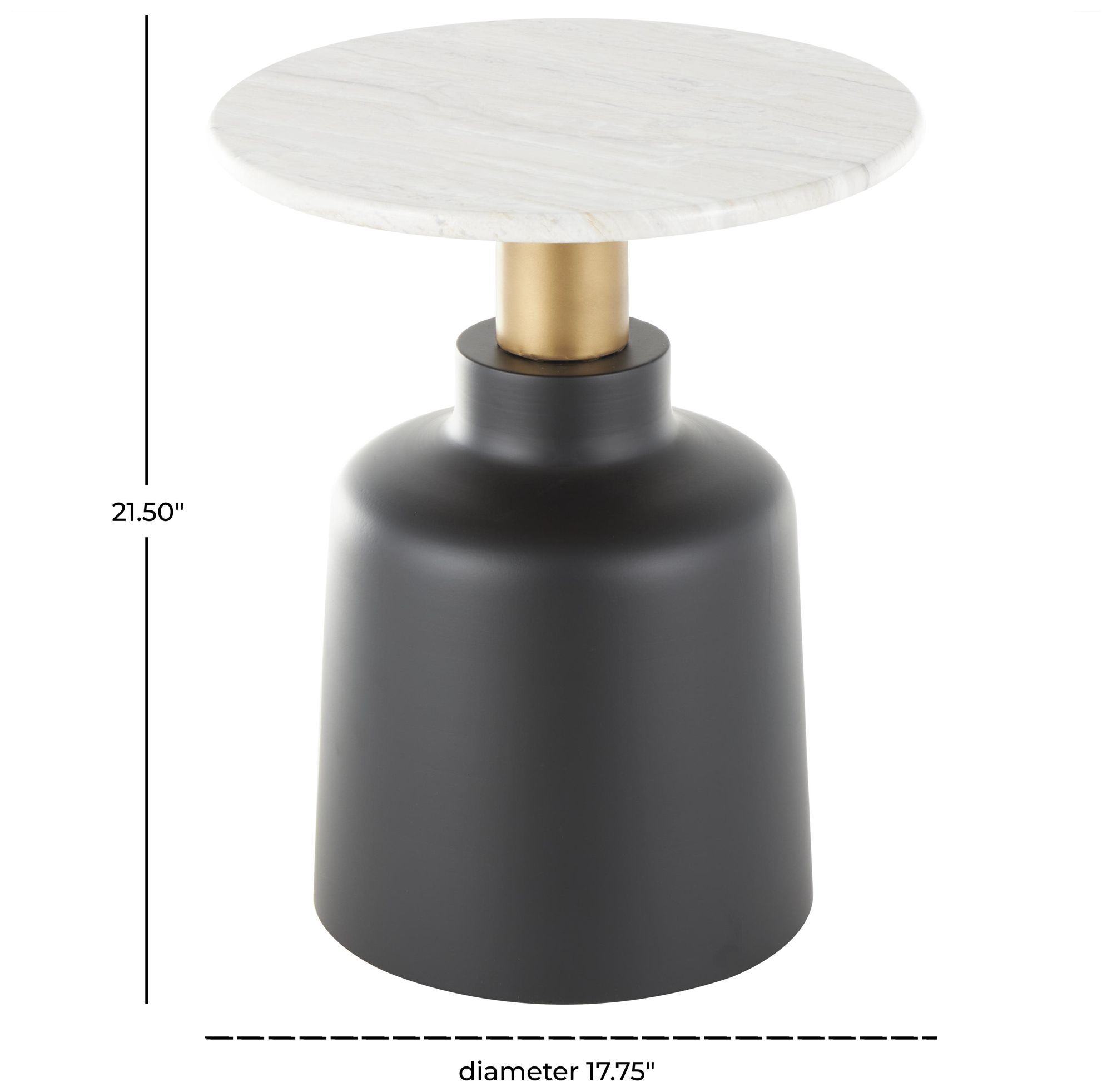 Image 7 Black Metal Contemporary Accent Table, 18" x 18" x 22" more views