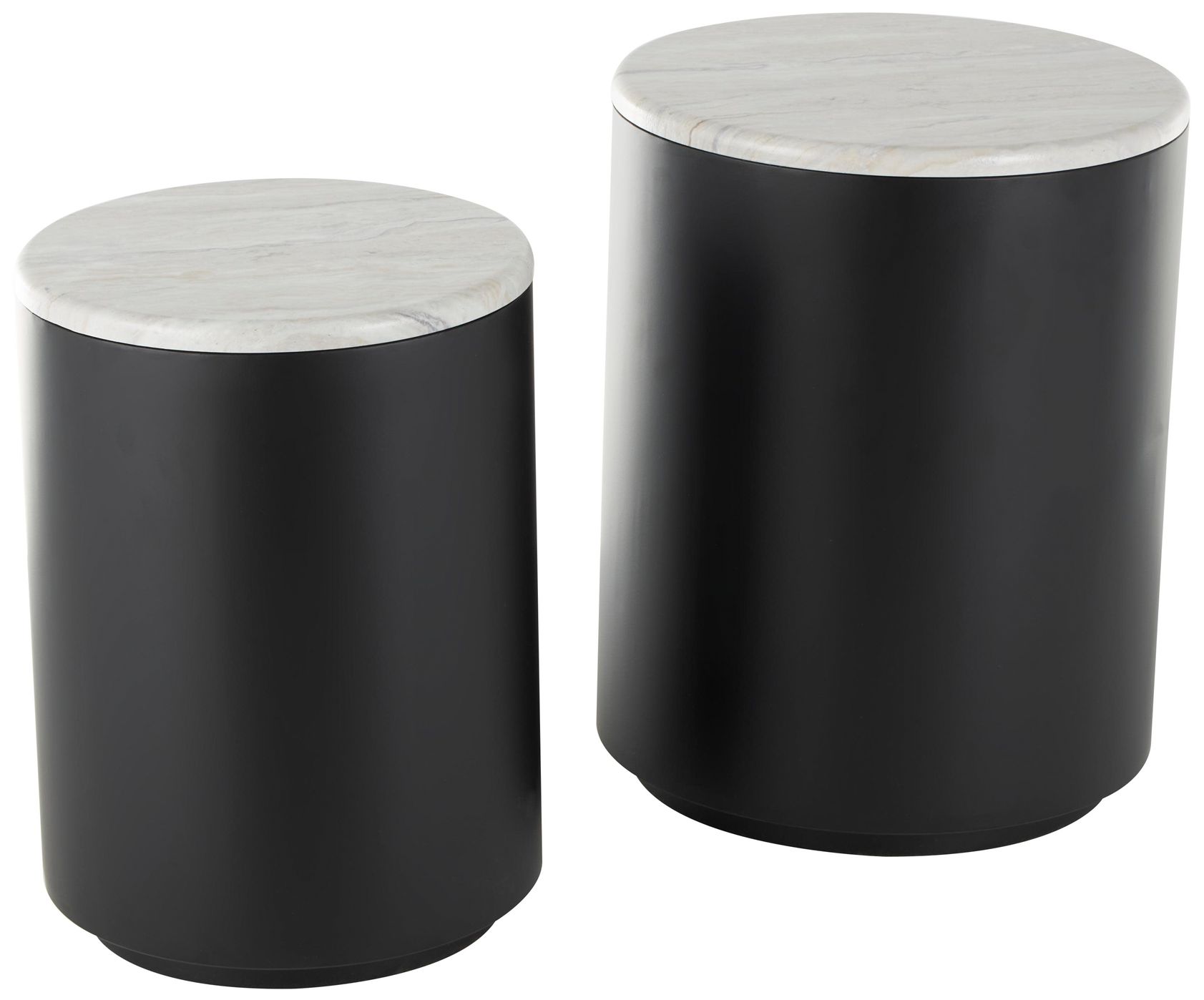 Image 6 Black Metal Contemporary Accent Table, S/2 19", 18"H more views