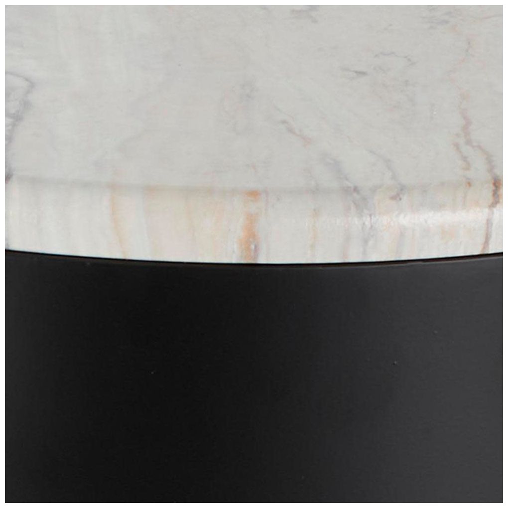 Black Metal Contemporary Accent Table, S/2 19", 18"H