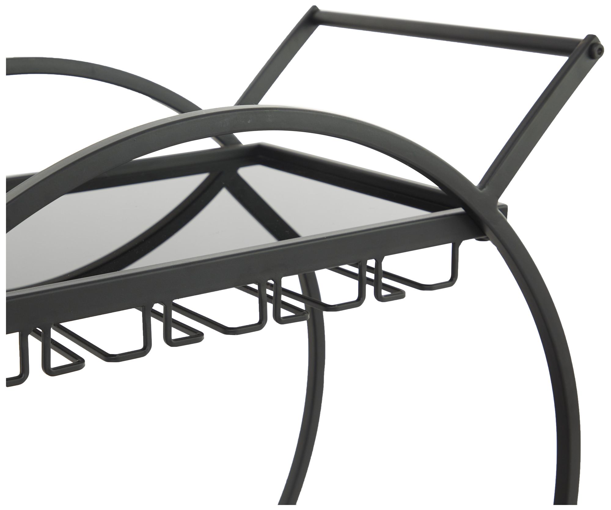 Image 3 Black Metal Contemporary Bar Cart, 28" x 14" x 31" more views