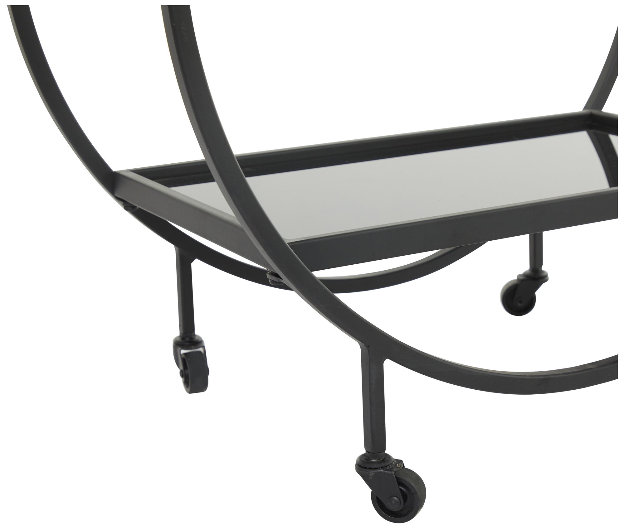 Image 4 Black Metal Contemporary Bar Cart, 28" x 14" x 31" more views