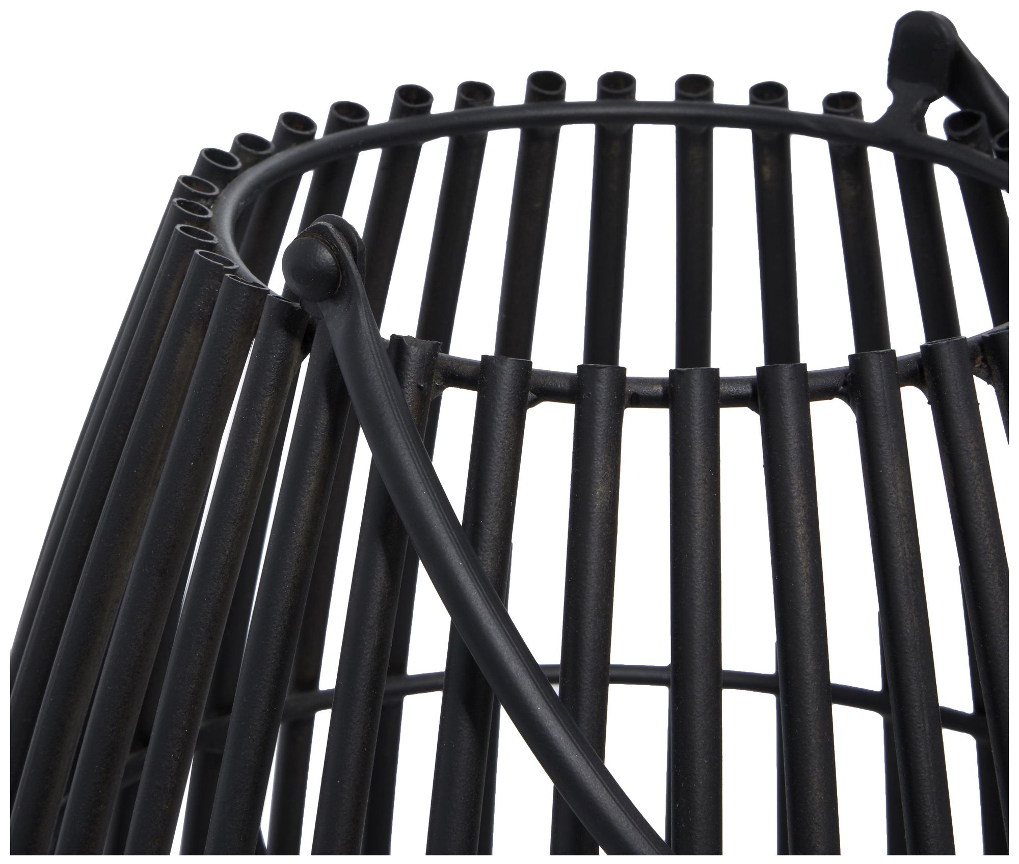 Image 2 Black Metal Contemporary Candle Lantern, 9" x 9" x 16" more views