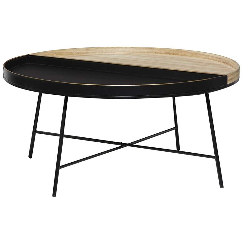 Image 1 Black Metal Contemporary Coffee Table, 38" x 38" x 18"