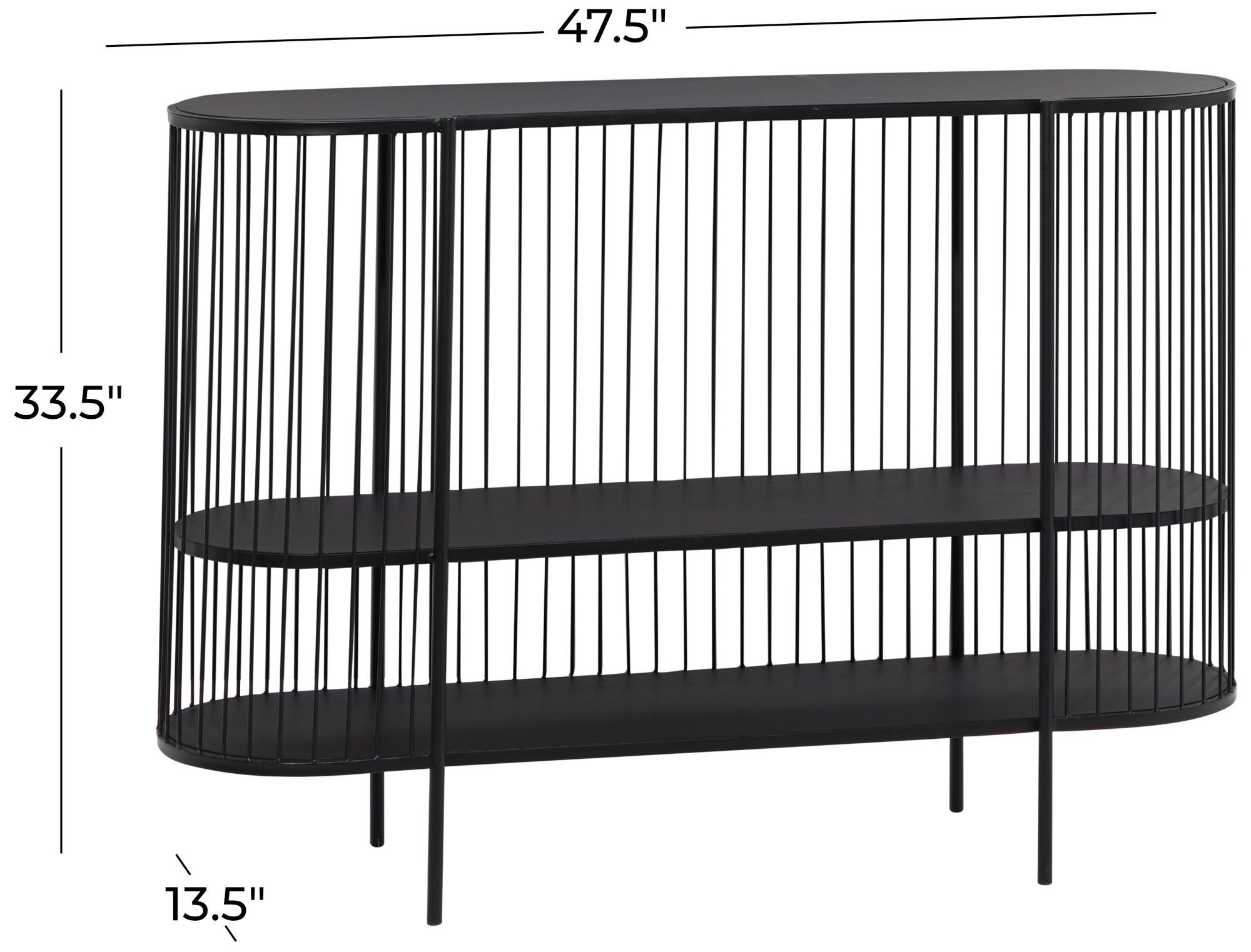 Image 7 Black Metal Contemporary Console Table, 48" x 14" x 34" more views