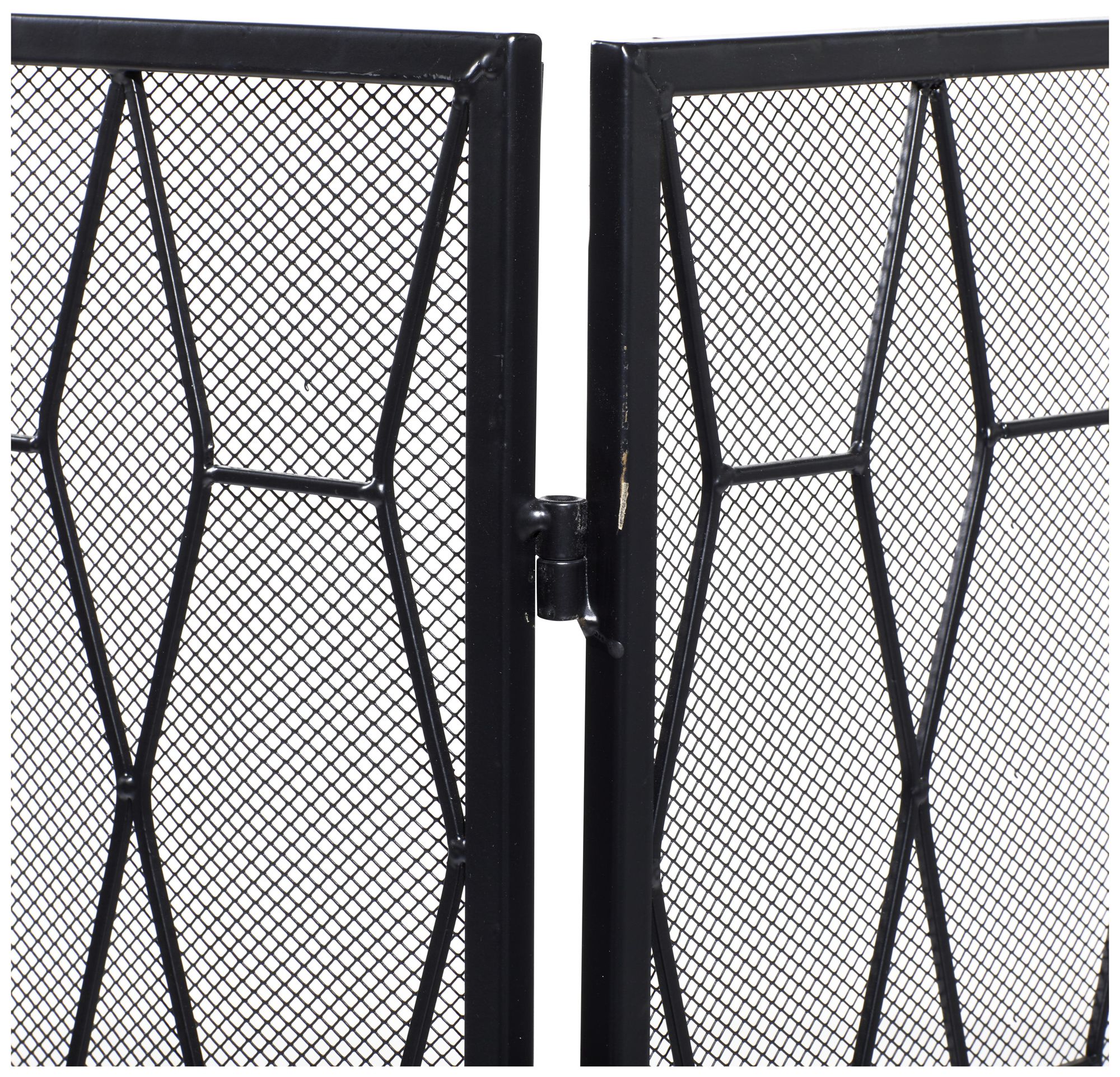Image 3 Black Metal Contemporary Fireplace Screen, 51" x 1" x 31" more views