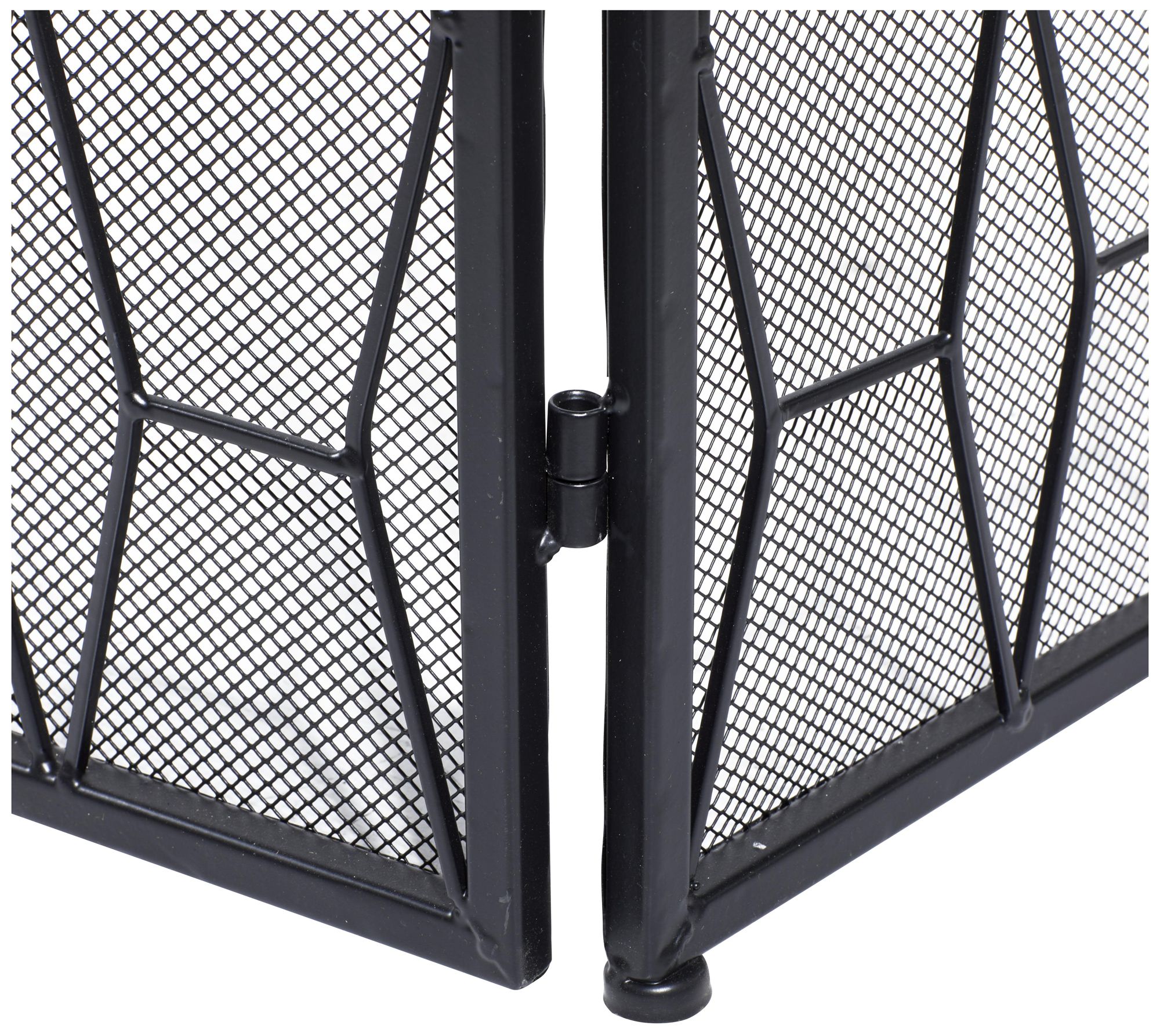 Image 4 Black Metal Contemporary Fireplace Screen, 51" x 1" x 31" more views