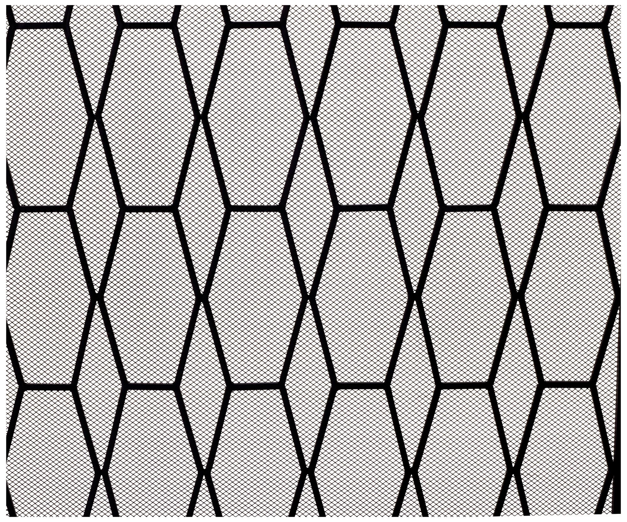 Image 5 Black Metal Contemporary Fireplace Screen, 51" x 1" x 31" more views