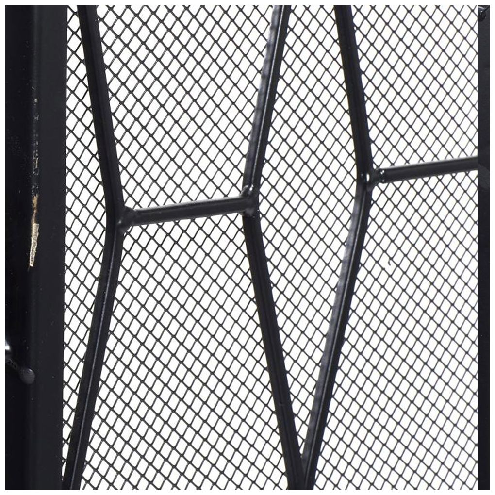 Image 7 Black Metal Contemporary Fireplace Screen, 51" x 1" x 31" more views