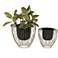 Black Metal Contemporary Planter, S/2 10", 12"H